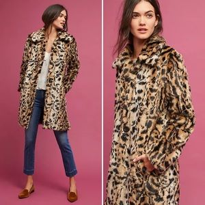 Anthropologie Matison Stone Leopard Print Coat Sz Small Retails $198